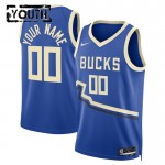 Milwaukee Bucks Trikot Benutzerdefinierte Nike 2024-25 City Edition Blau Swingman - Kinder